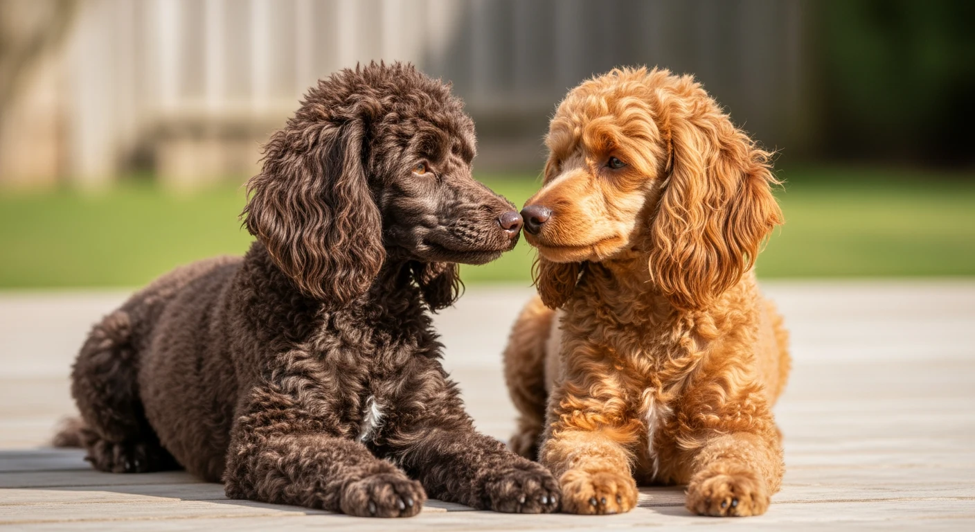 Deux caniches miniatures cote a cote